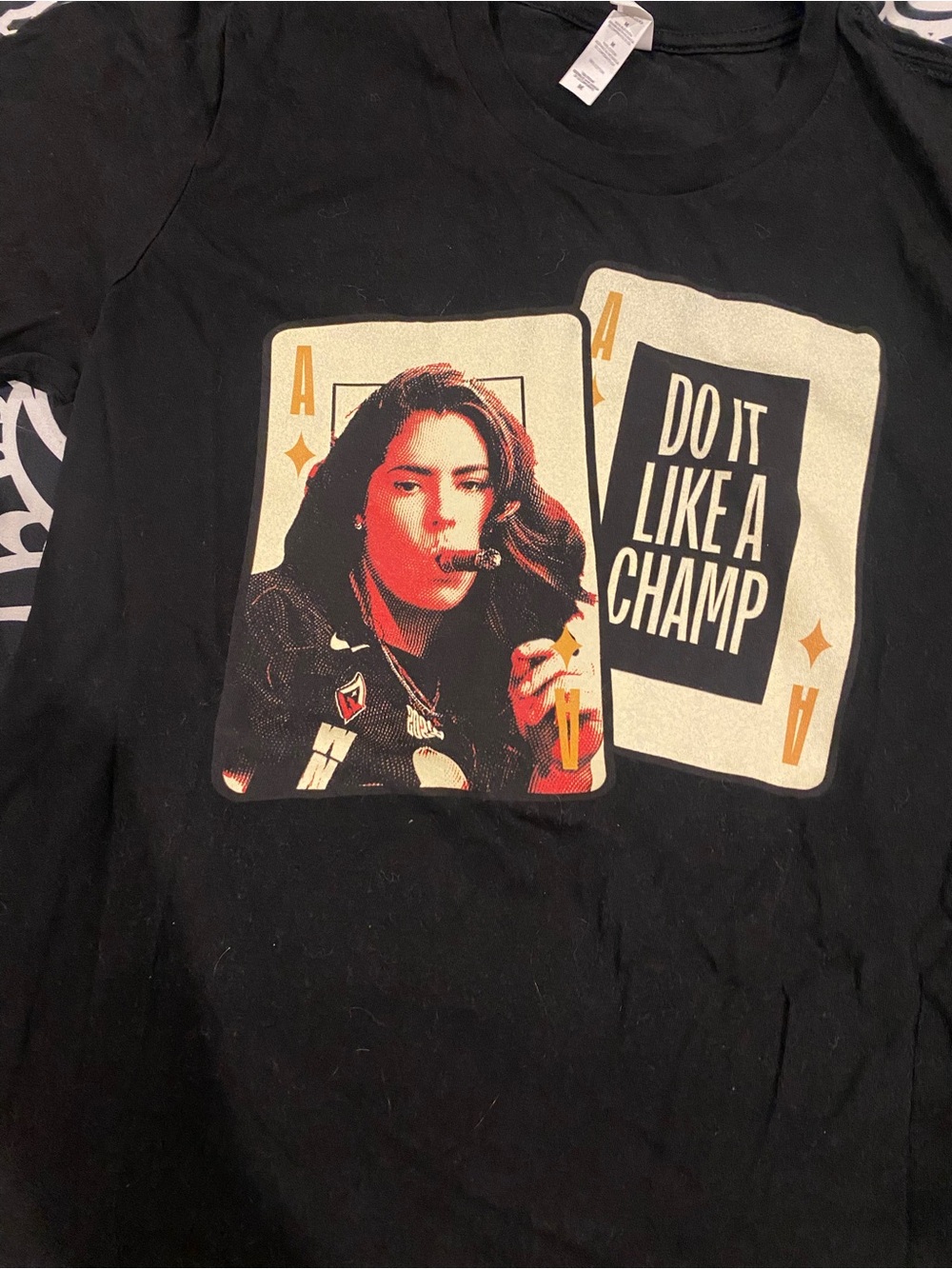 Kelsey Plum Las Vegas Aces 'Do It Like A Champ' Ace Playing Card Tee - Black